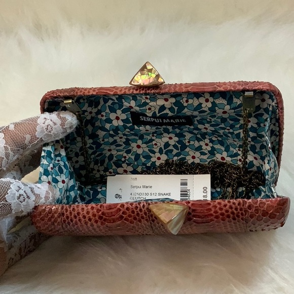 Serpui Marie Snake Clutch/ Crossbody (NWT) - Picture 4 of 13